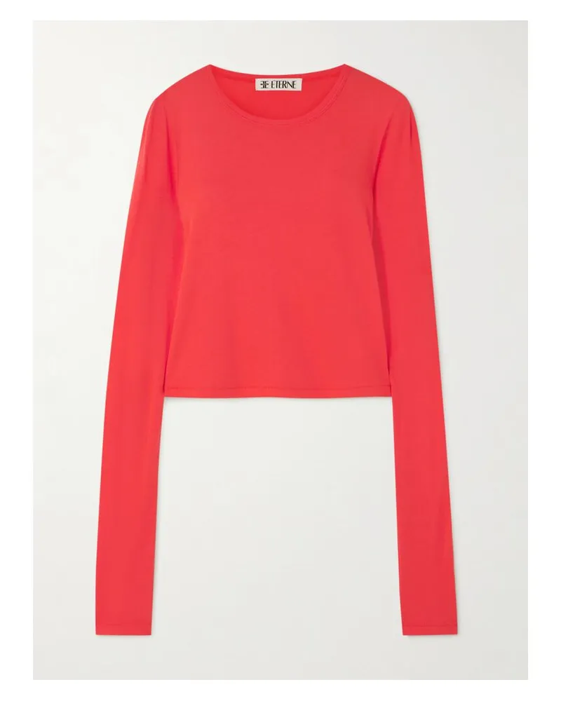 ÉTERNE Long Sleeve Baby Tee Oberteil Aus Jersey Aus Einer Baumwoll-modalmischung - Rot Rot