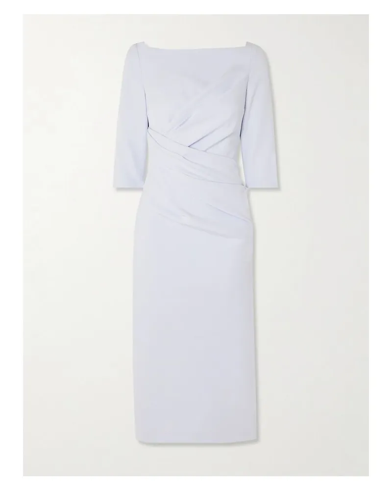 Safiyaa Asena Midikleid Aus Crêpe - Blau Blau