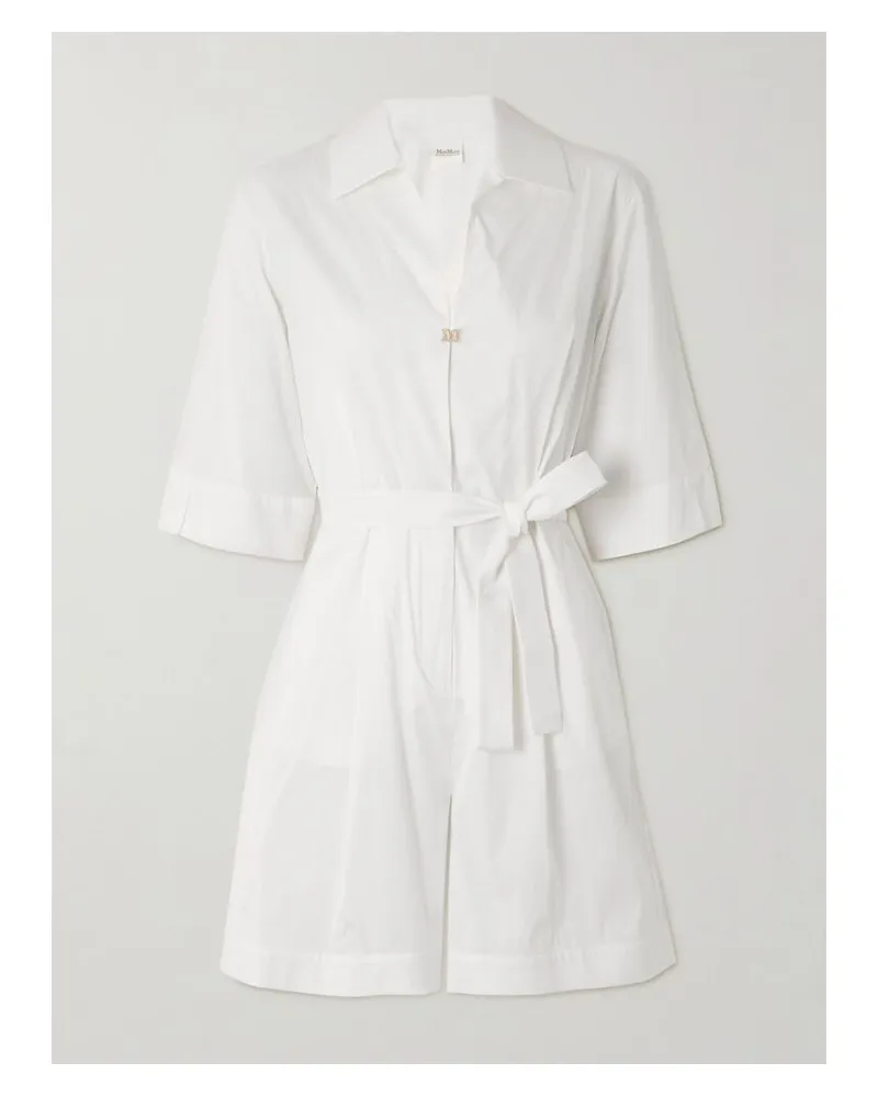 Max Mara Canard Playsuit Aus Einer Baumwollmischung - Weiß Weiß