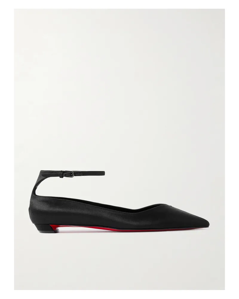 Christian Louboutin Erozeena Flache Schuhe Mit Spitzer Kappe Aus Satin - Schwarz Schwarz