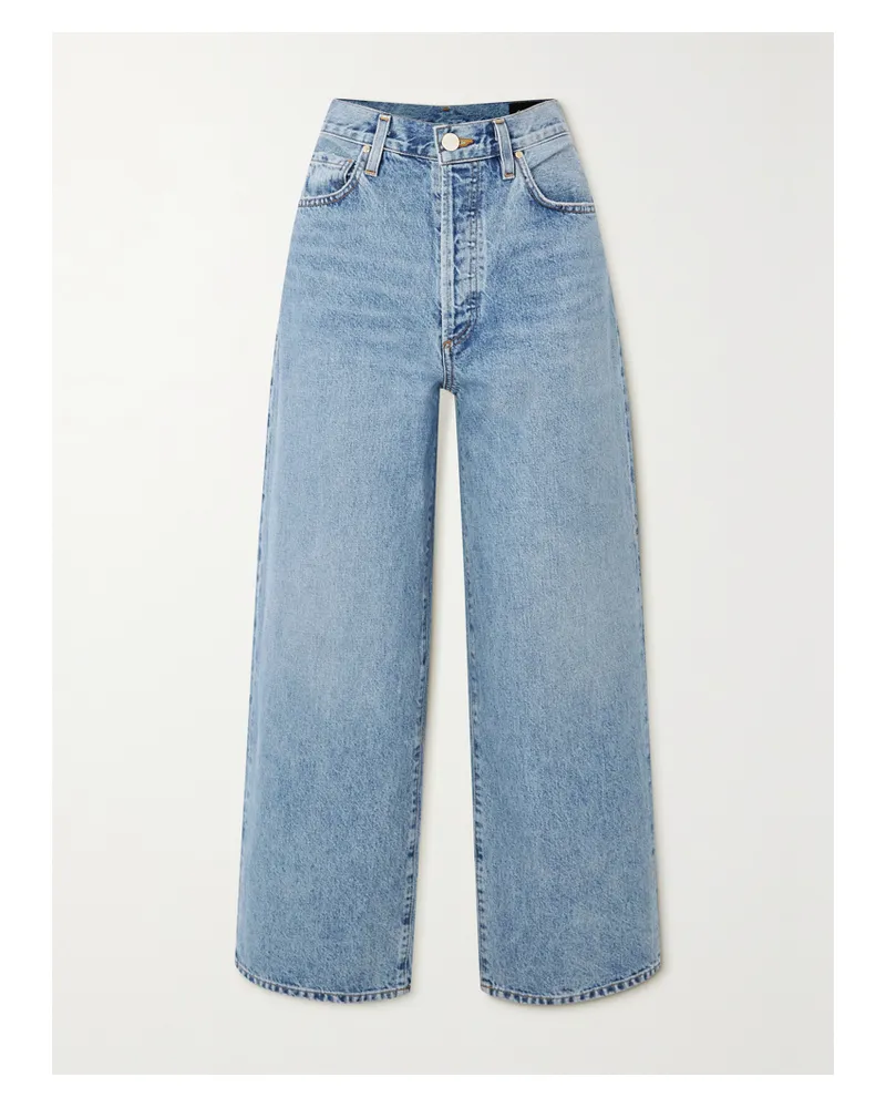 Goldsign  Storey Verkürzte, Hoch Sitzende Jeans Mit Weitem Bein - Blau Blau