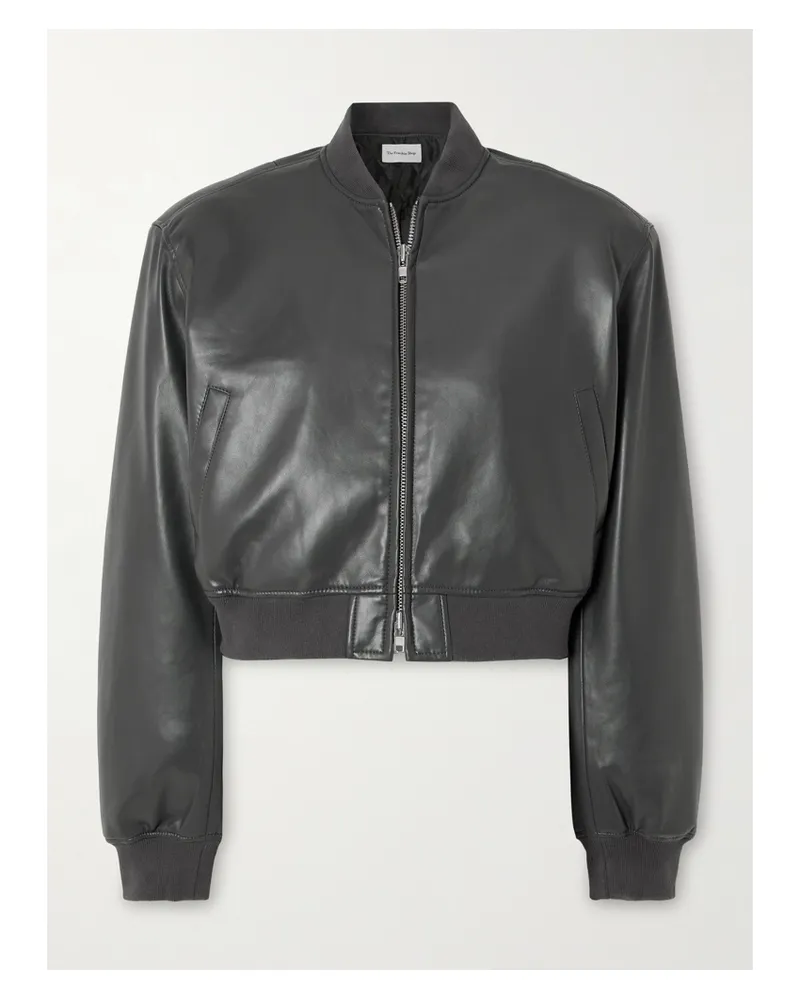 FRANKIE Shop Micky Verkürzte Jacke Aus Kunstleder - Grau Grau