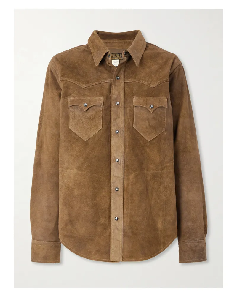 RRL Willet Jacke Aus Veloursleder - Braun Braun