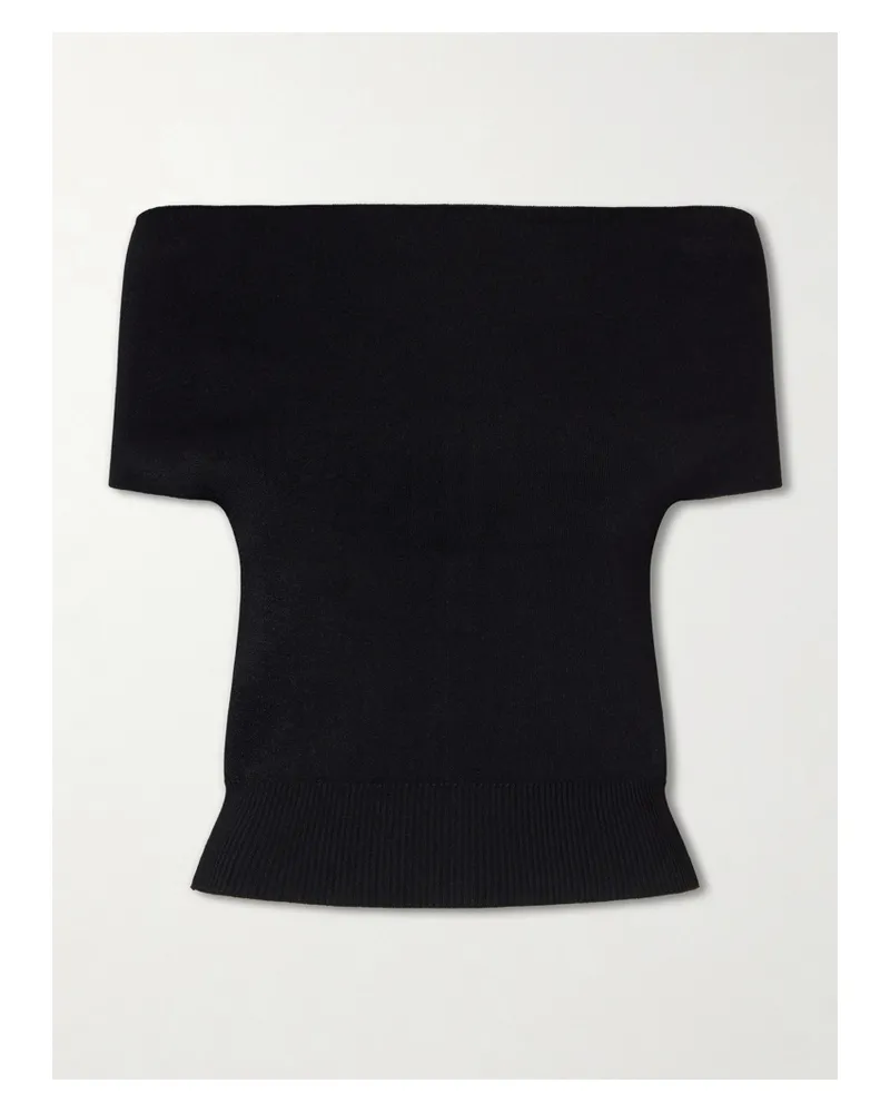 Magda Butrym Off-the-shoulder Knitted Top - Black Black