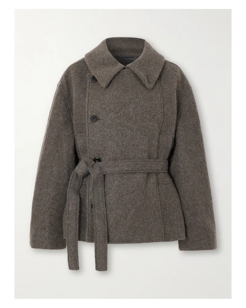 Christophe Lemaire Jacke Aus Einer Woll-alpakawollmischung Mit Bindegürtel - Grün Grün