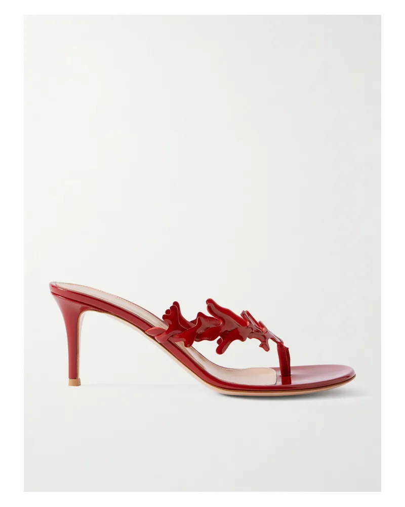 Gianvito Rossi 70 Patent-leather Sandals - Red Red