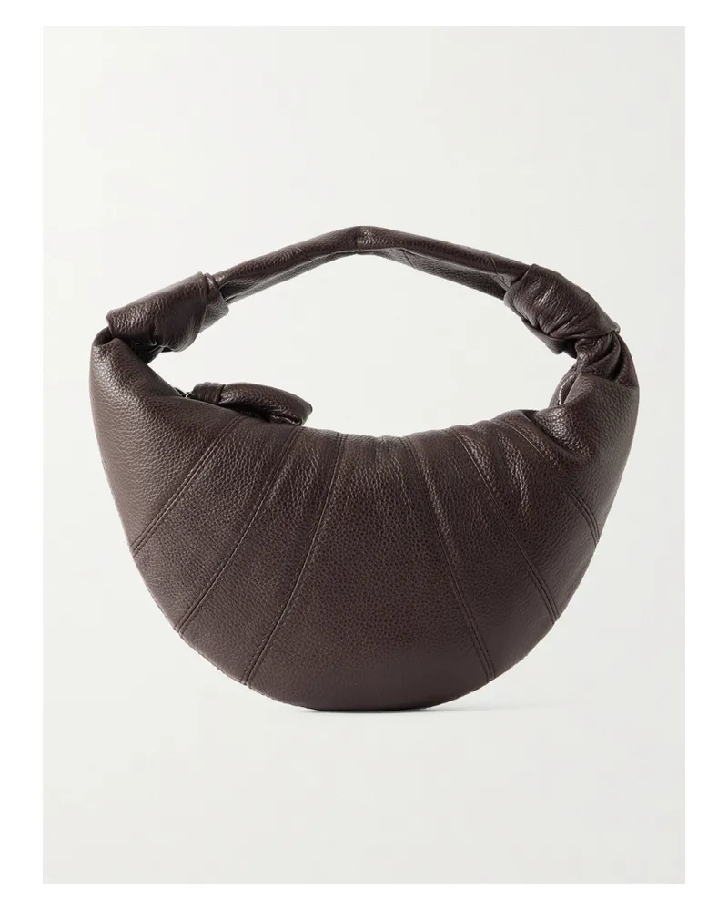 Christophe Lemaire Fortune Croissant Paneled Textured-leather Shoulder Bag - Brown Brown