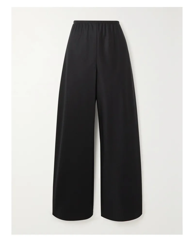 The Row Gala Hose Mit Weitem Bein Aus Einer Woll-mohairmischung - Schwarz Schwarz