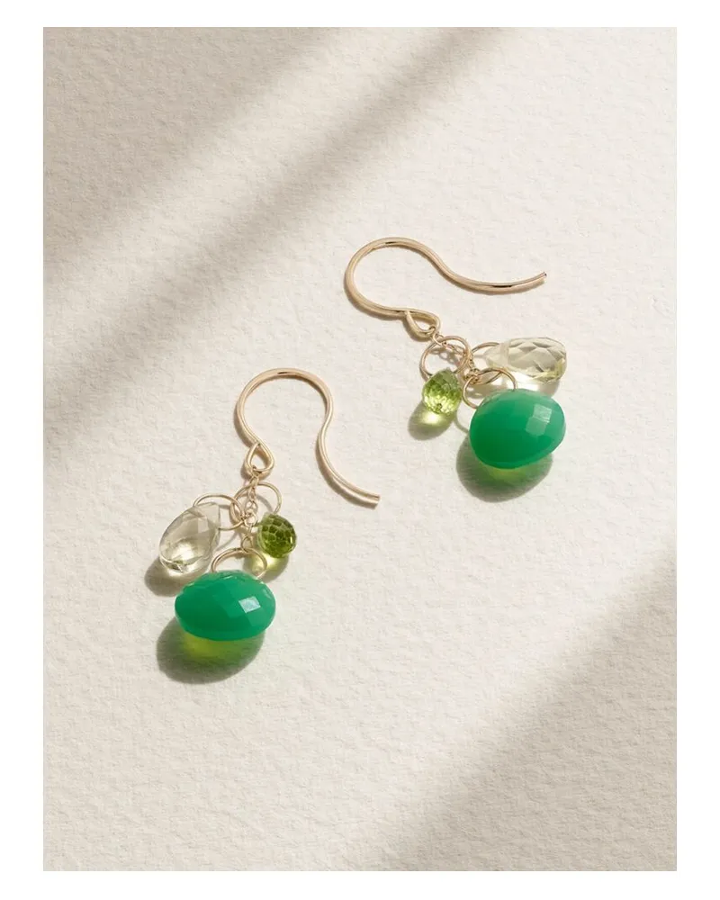 Melissa Joy Manning Ohrringe Aus Recyceltem 14 Karat Gold Mit Mehreren Steinen Gold