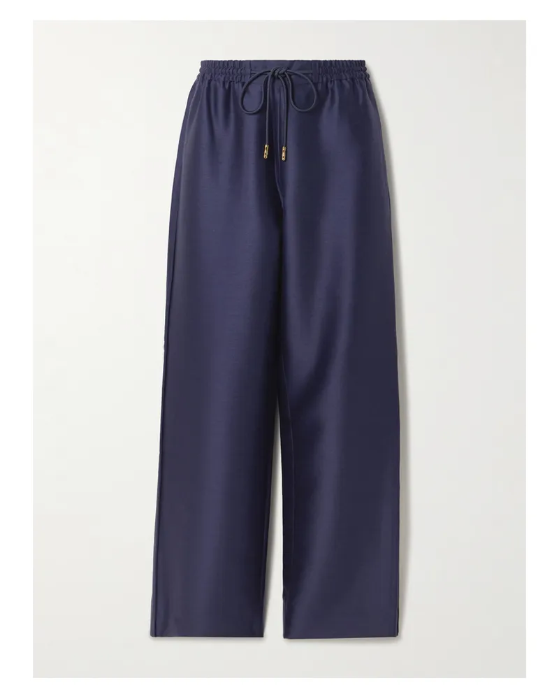 Zimmermann Hose Mit Weitem Bein Aus Einer Woll- Seidenmischung - Blau Blau