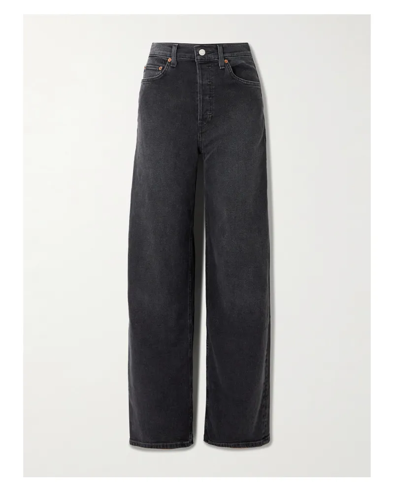 RE/DONE The Marielou Hoch Sitzende Hose Mit Weitem Bein - Schwarz Schwarz