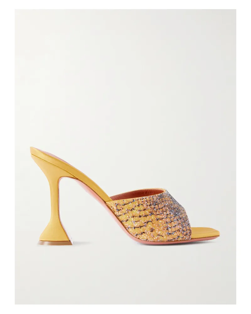 Amina Muaddi Lupita Mules Aus Leder Mit Kristallen - Animal-Print Animal-print