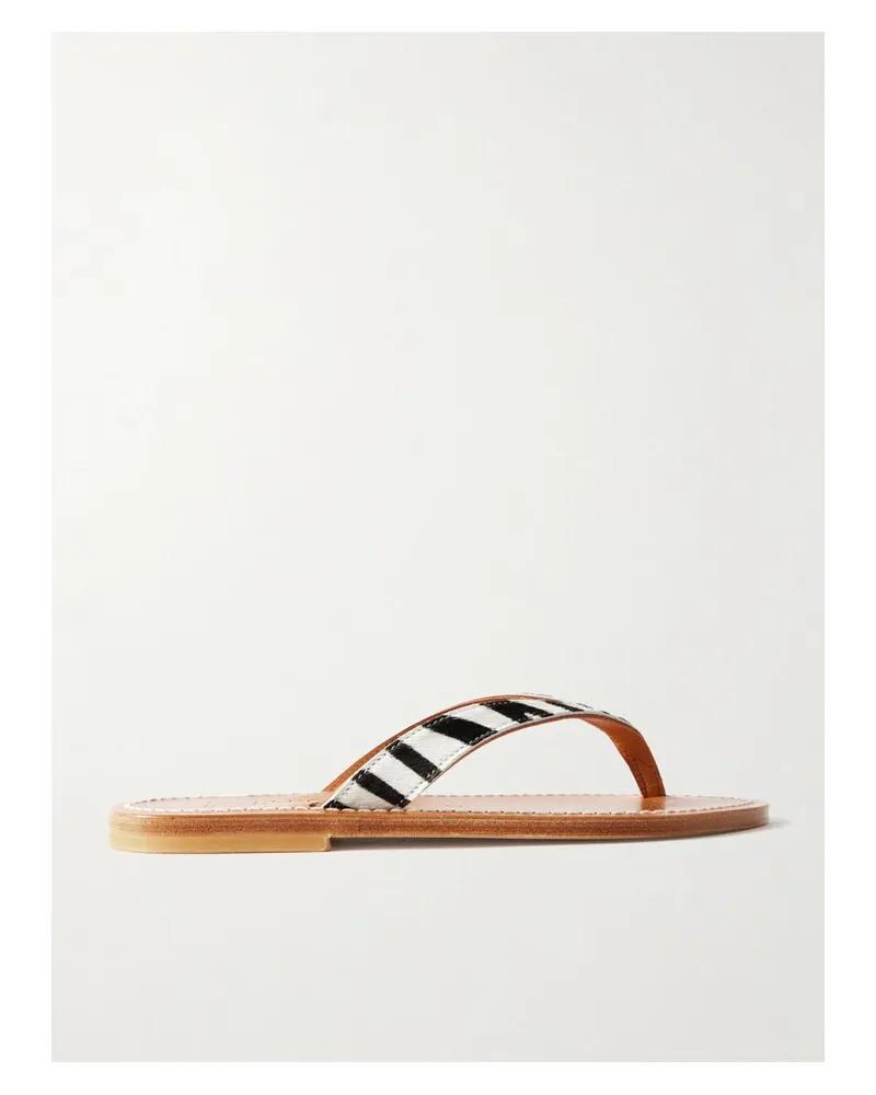 K.Jacques  Torino Zehensandalen Aus Ziegenhaar Mit Zebraprint - Animal-Print Animal-print