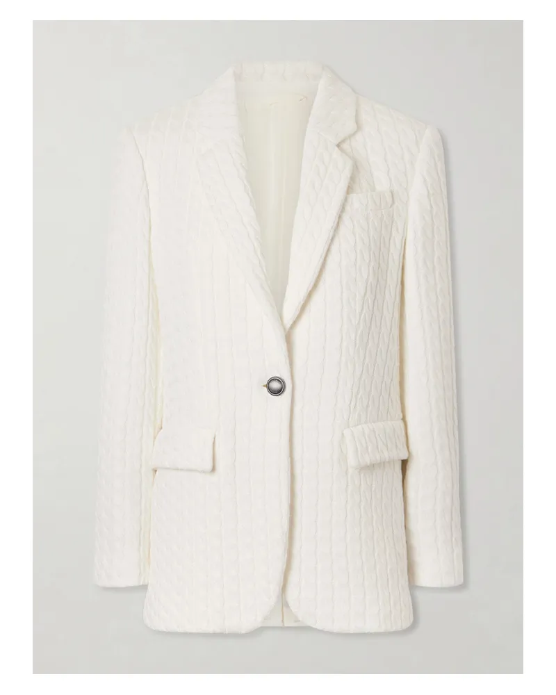 Brunello Cucinelli Cable-knit Cotton Blazer - White White