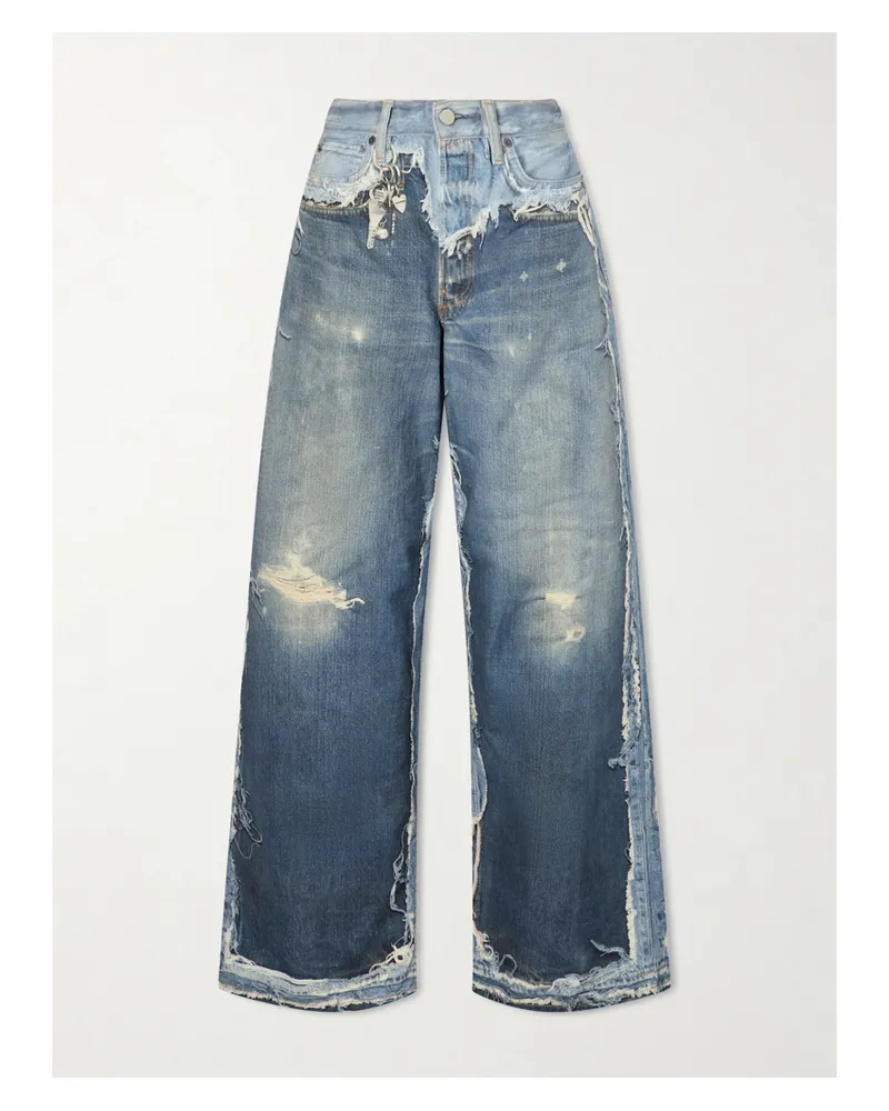 Acne Studios 1981 Jeans Mit Geradem Bein Und Trompe-l'œil-druck - Blau Blau