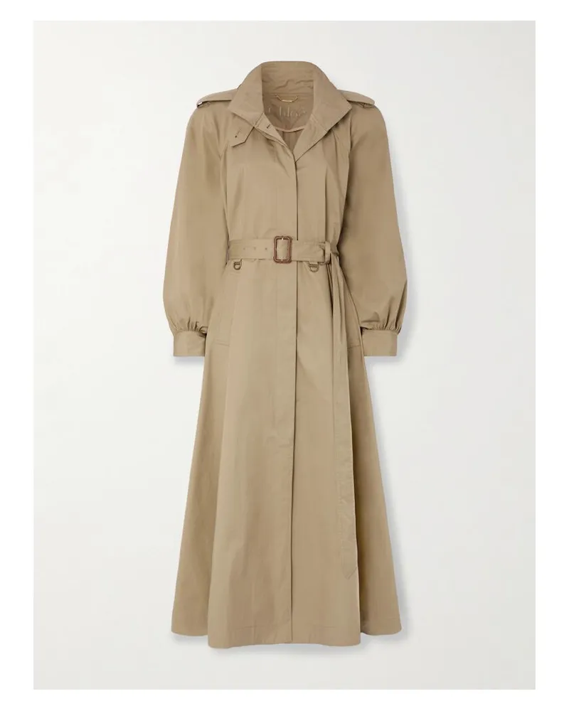 Chloé Trenchcoat Aus Baumwollgabardine Mit Gürtel - Braun Braun