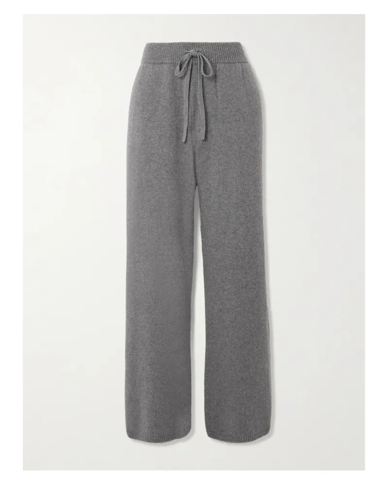The Elder Statesman Cashmere Wide-leg Track Pants - Gray Gray