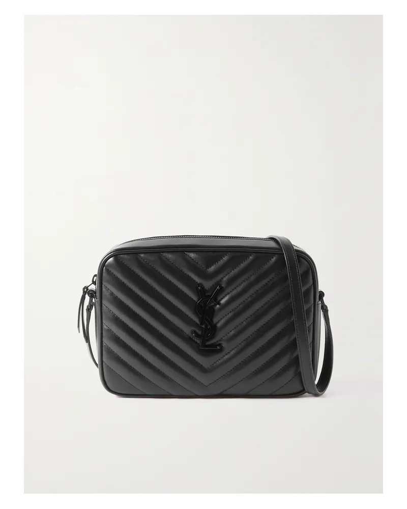 Saint Laurent Lou Medium Quilted Leather Shoulder Bag - Black Black