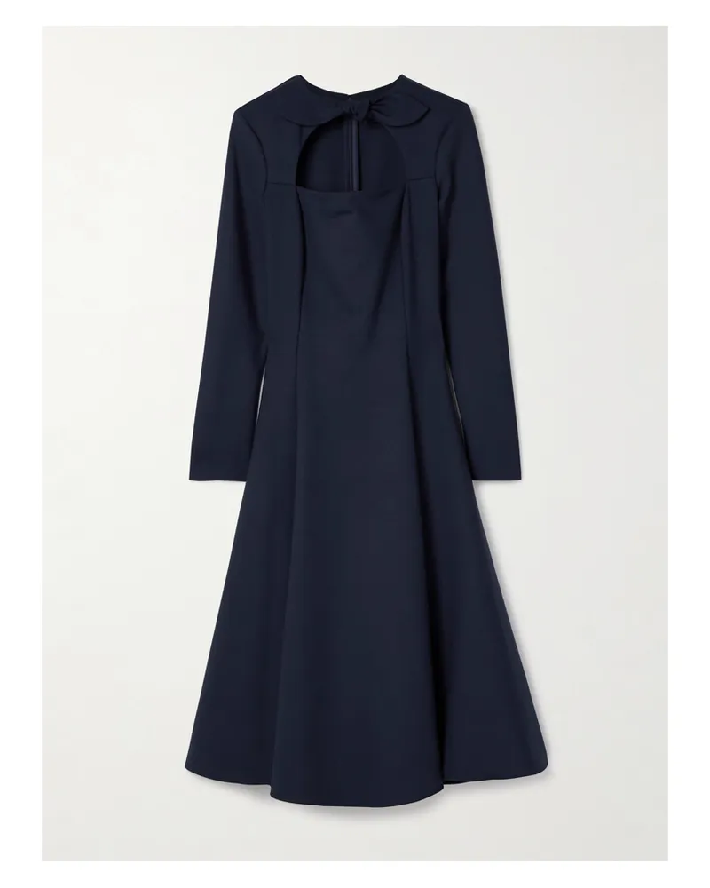 Oscar de la Renta Midikleid Aus Einer Wollmischung Mit Cut-out Zum Binden - Blau Blau
