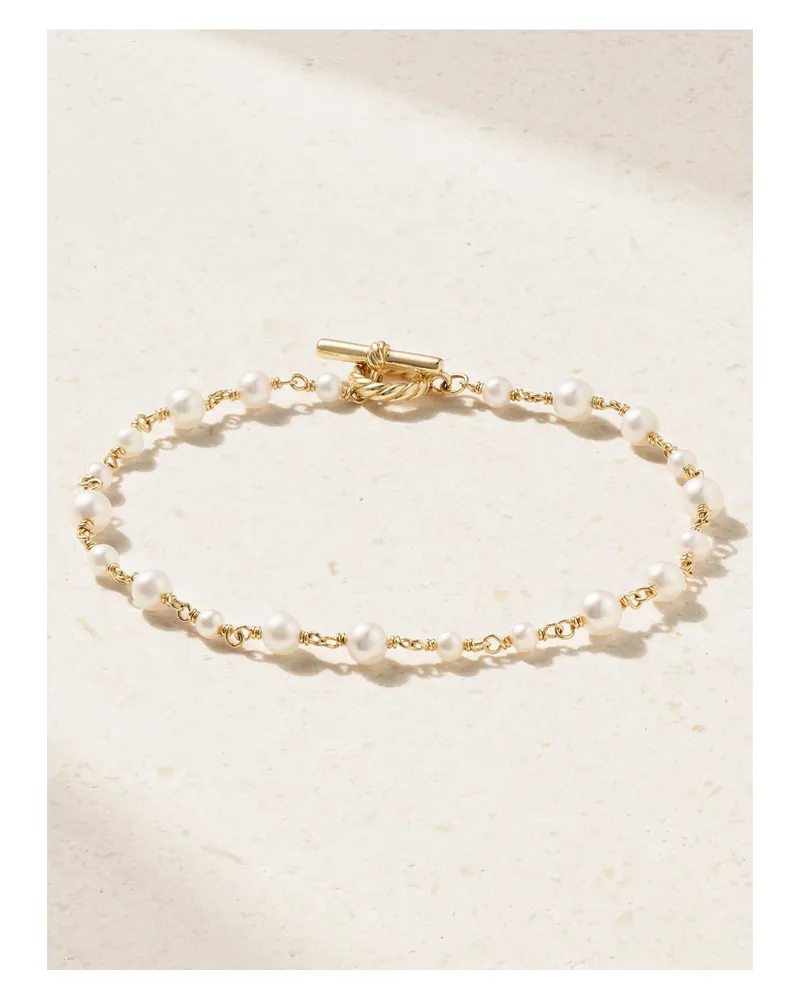 David Yurman Pearl Classics Armband Aus 18 Karat Gold Mit Perlen Gold