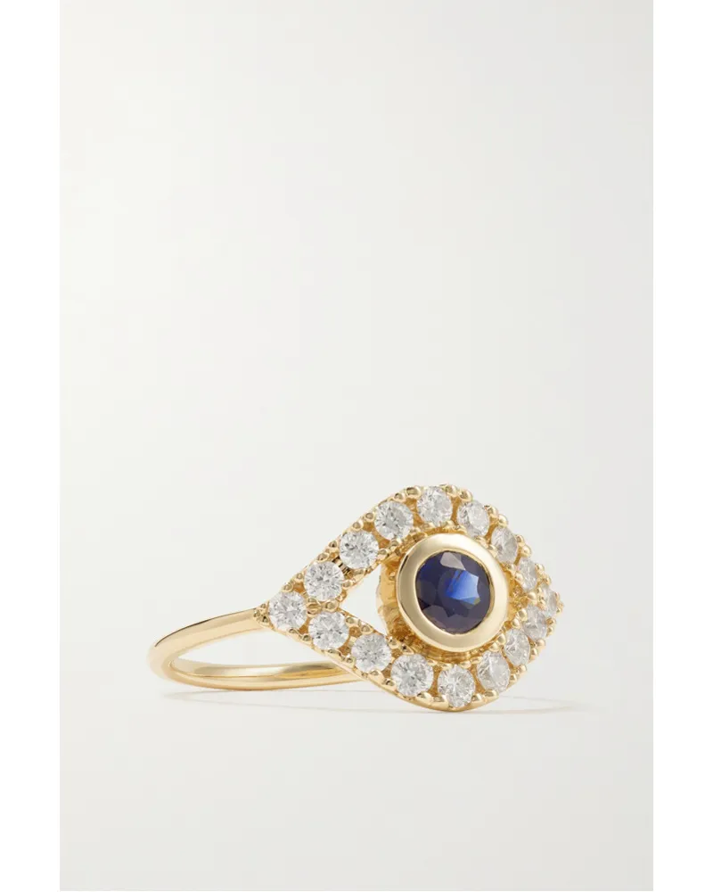 Sydney Evan Large Evil Eye Ring aus 14 Karat Gold