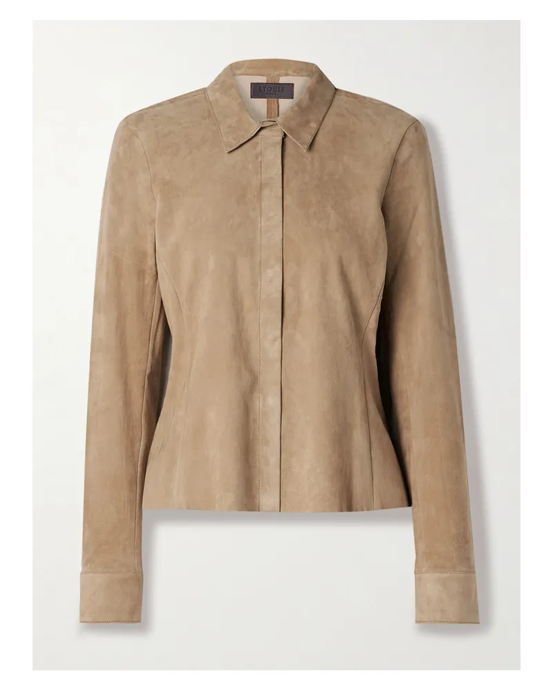 Stouls Sanda Hemd Aus Veloursleder - Neutral Neutral