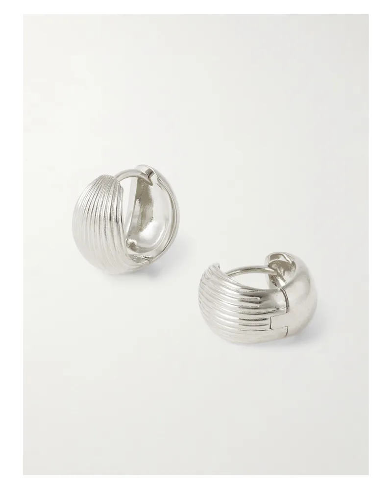 Sophie Buhai Reversible Silver Hoop Earrings Silver