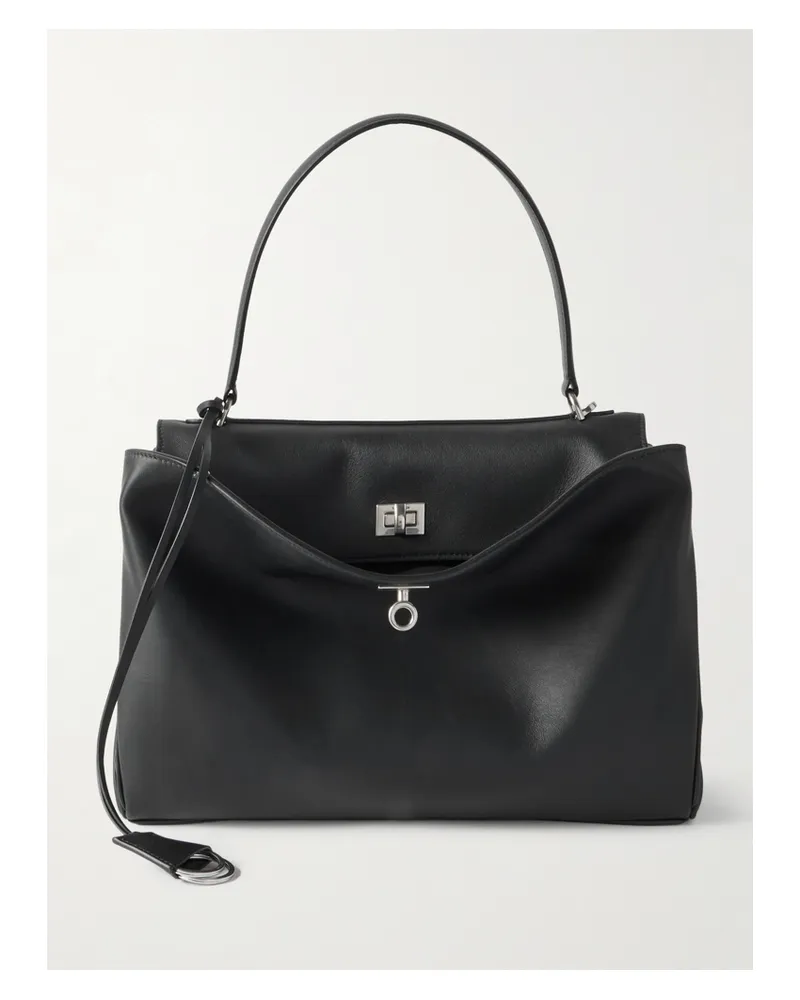 Balenciaga Rodeo Medium Leather Shoulder Bag - Black Black