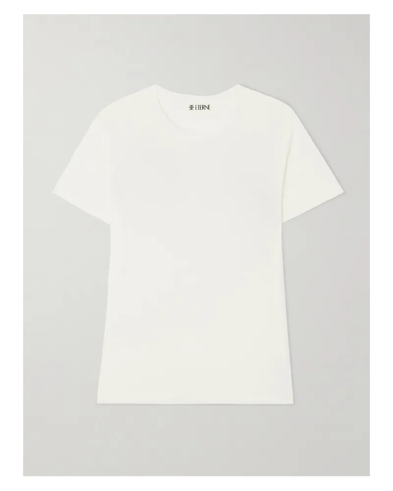 ÉTERNE Boyfriend Cotton And Modal-blend Jersey T-shirt - Ivory Ivory