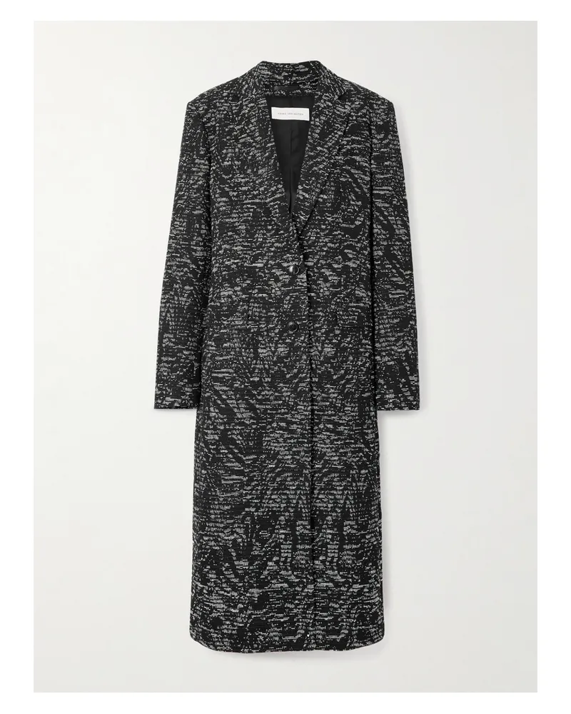Dries van Noten Mantel Aus Jacquard - Schwarz Schwarz