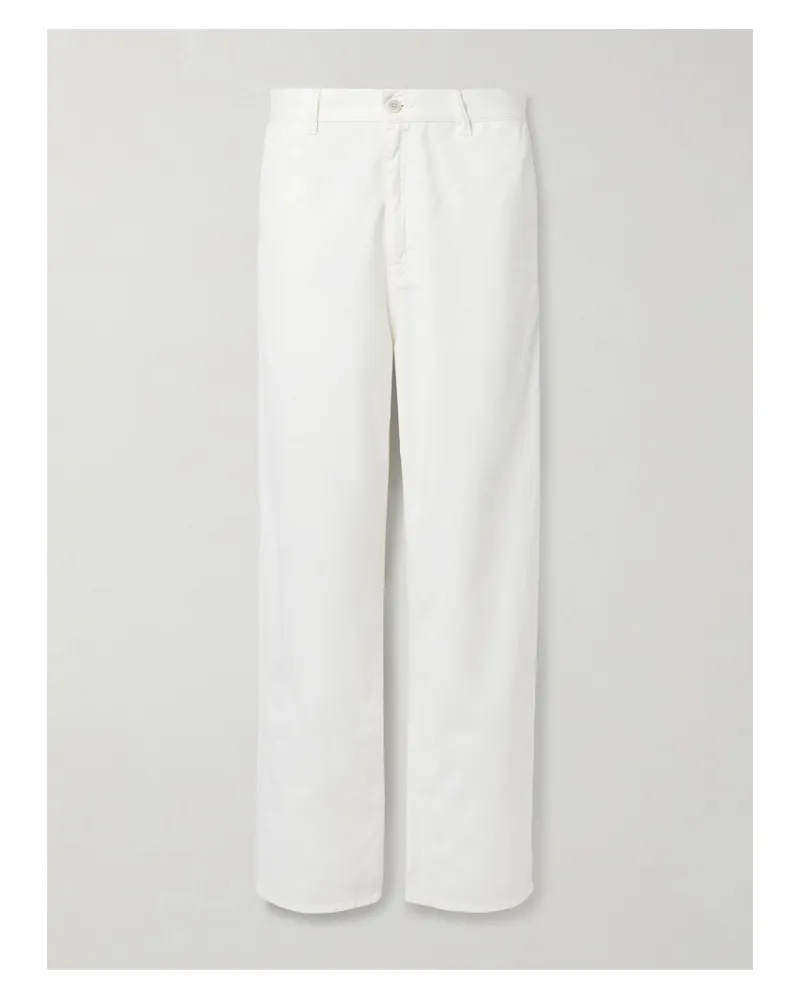 The Row Sharka Cotton And Cashmere-blend Twill Wide-leg Pants - White White