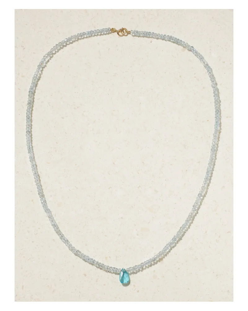 JIA JIA Kette Mit Aquamarinen, Apatit Und Details Aus Gold - Silber Silber