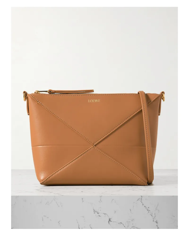 Loewe Puzzle Fold Leather Clutch - Brown Brown