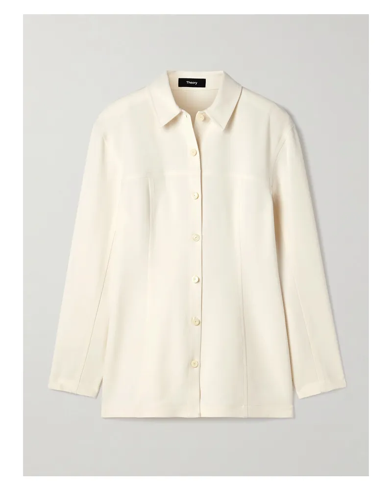 Theory Hemd Aus Crêpe - Wollweiß Wollweiß
