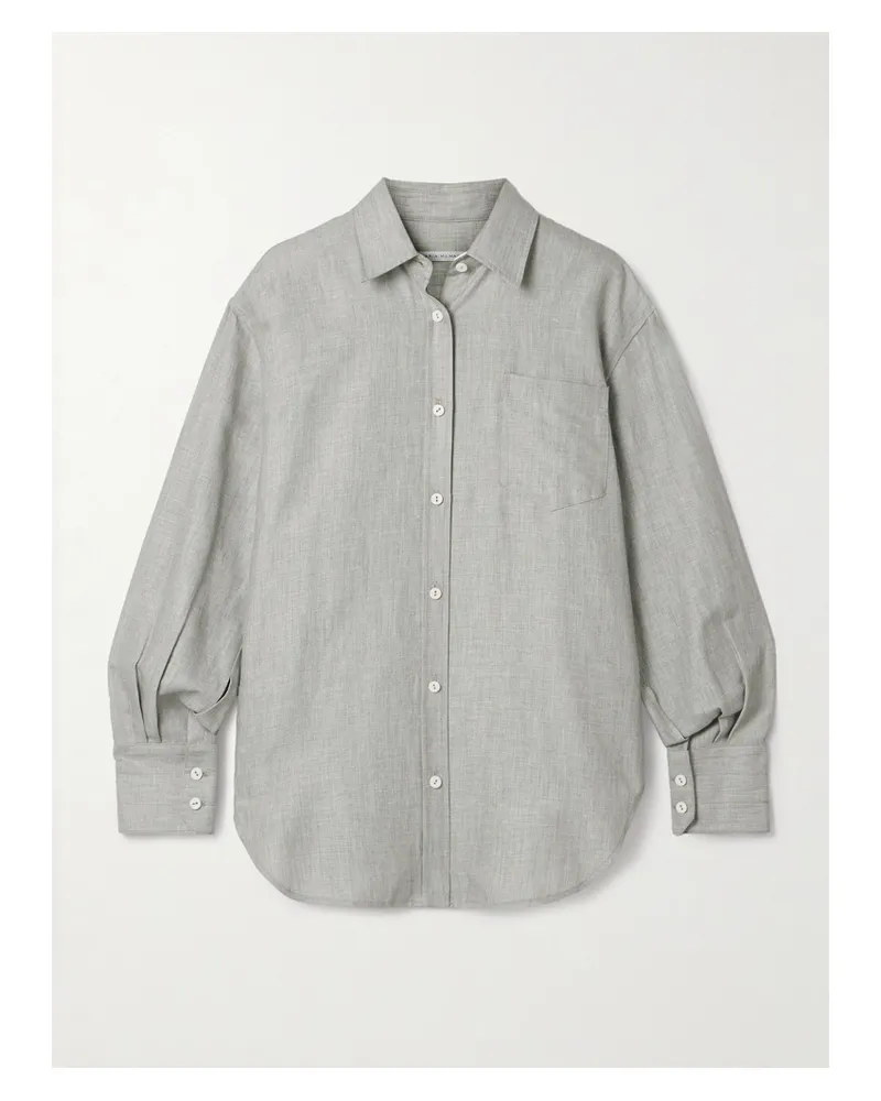 Maria Mcmanus Hemd Aus Twill Aus Einer Baumwoll-wollmischung Mit Gürtel - Grau Grau