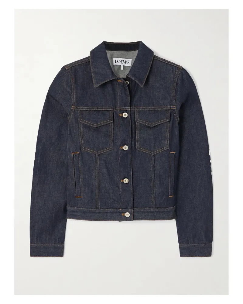 Loewe Anagram Jeansjacke Mit Applikation - Blau Blau