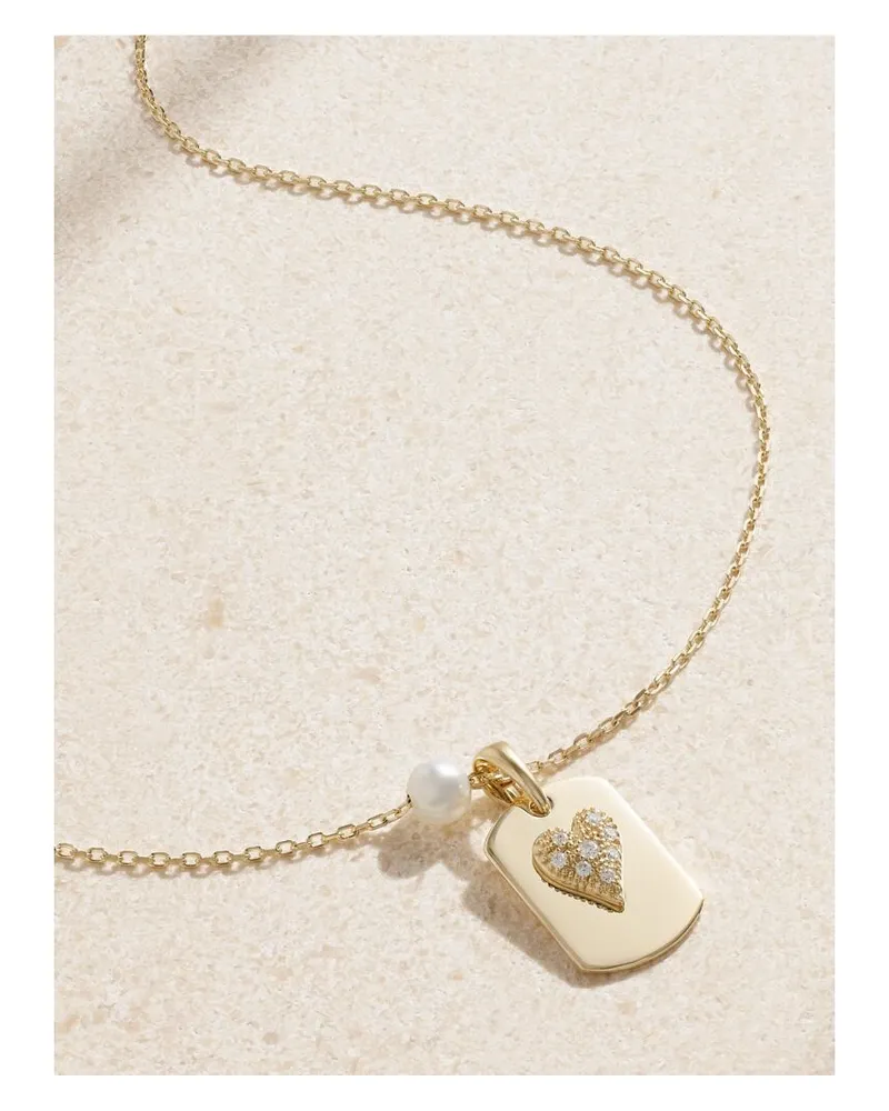 MIZUKI Kette Aus 14 Karat Gold Mit Perle Und Diamanten Gold
