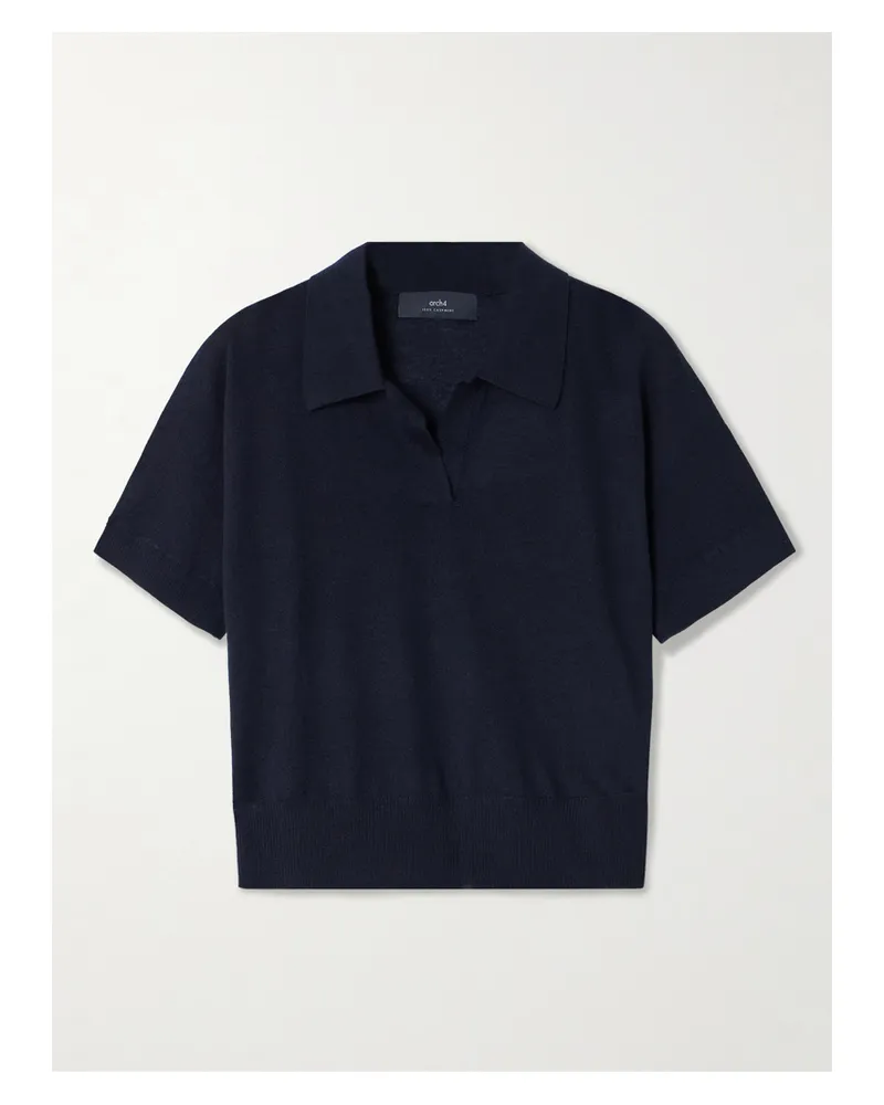 arch4 Aldwich Organic Cashmere Polo Shirt - Blue Blue