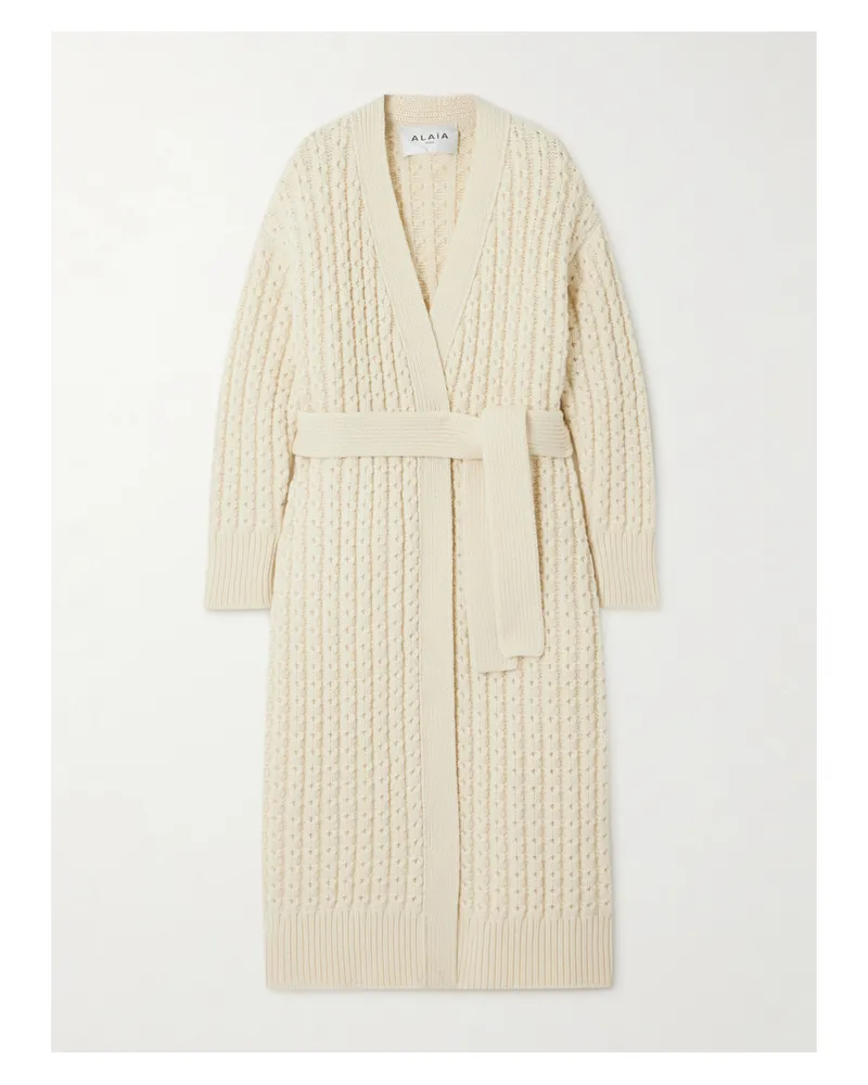 Alaïa Oversized Wool Cardigan - Ivory Ivory