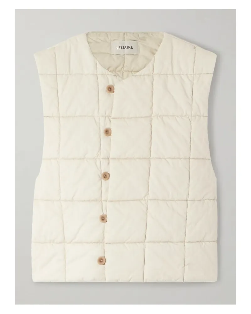 Christophe Lemaire Wattierte Steppweste Aus Baumwolle - Weiß Weiß