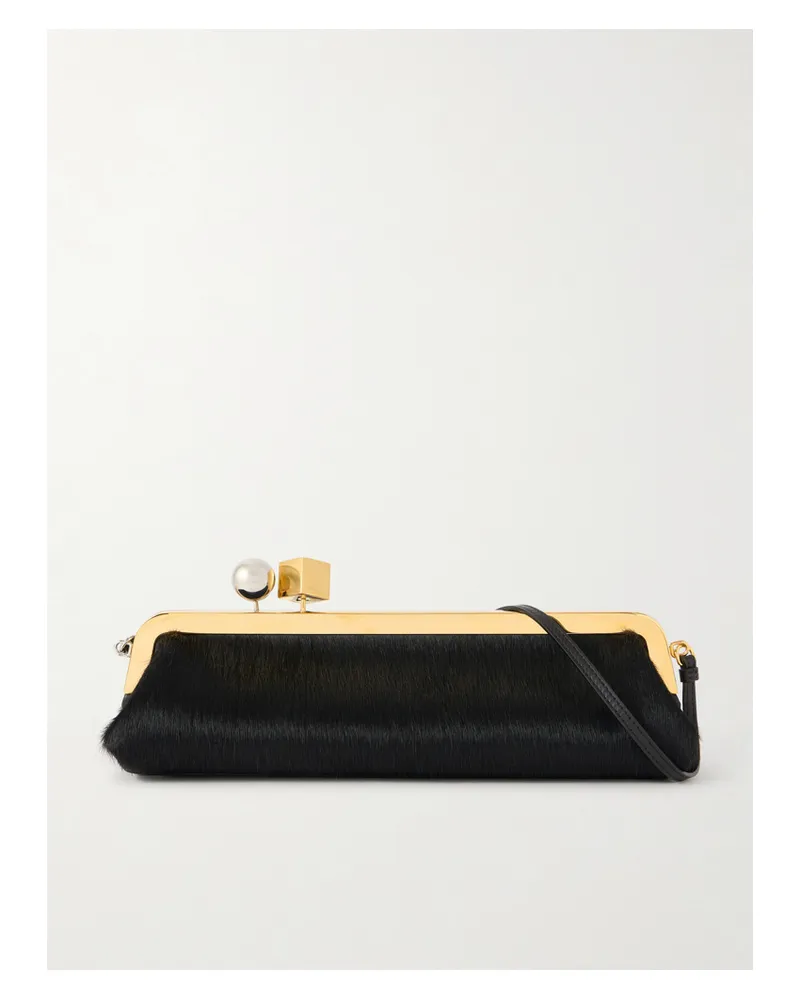 Jacquemus Salon Clutch Aus Kalbshaar - Schwarz Schwarz