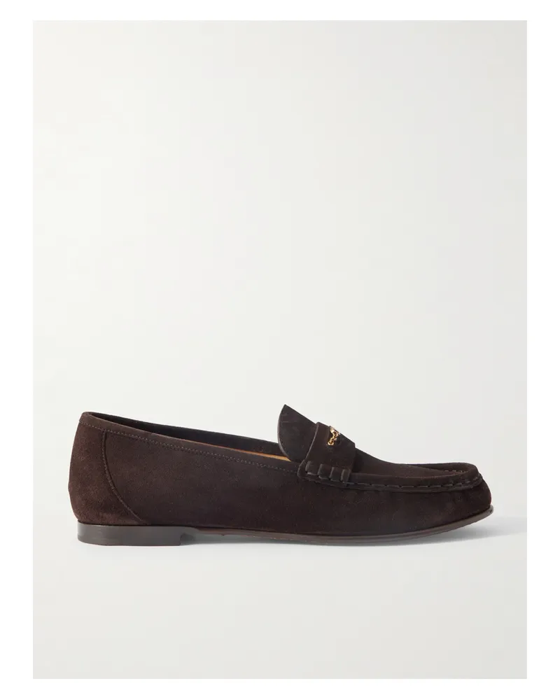 Chloé Loafers Aus Veloursleder Mit Verzierung - Braun Braun