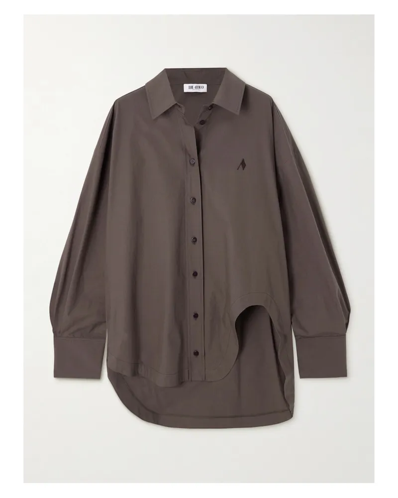 ATTICO Oversized-hemd Aus Baumwollpopeline Mit Stickerei - Braun Braun
