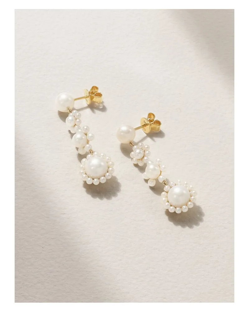 Sophie Bille Brahe Fleur Jeanne Ohrringe Aus Recyceltem 14 Karat Gold Mit Perlen Gold