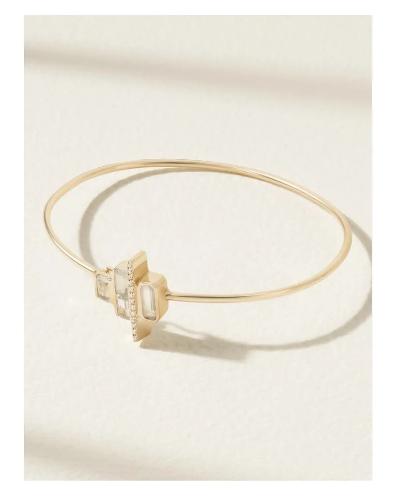 Melissa Joy Manning Cityscape Armreif Aus Recyceltem 14 Karat Gold Mit Aquamarinen Und Diamanten Gold