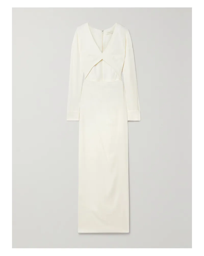 LAPOINTE Maxikleid Aus Crêpe Mit Cut-out - Creme Creme