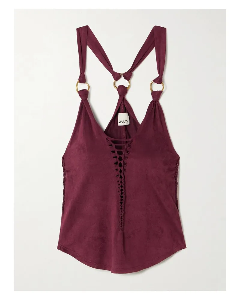 Isabel Marant Sakina Tanktop Aus Gebürstetem Jersey Mit Cut-outs Und Verzierungen - Burgunder Burgunder