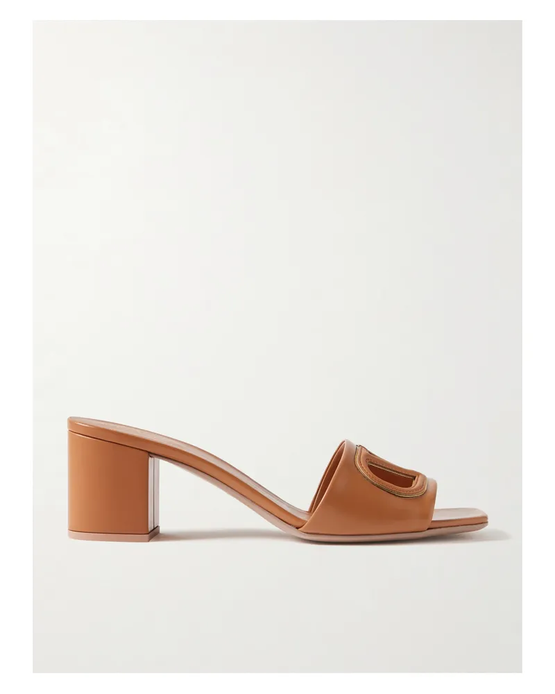 Valentino Garavani Vlogo 60 Mules Aus Leder Mit Cut-outs - Braun Braun