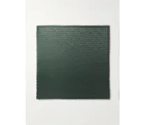 Tuch Aus Jacquard Aus Einer Seiden-wollmischung Mit Fransen - Grün