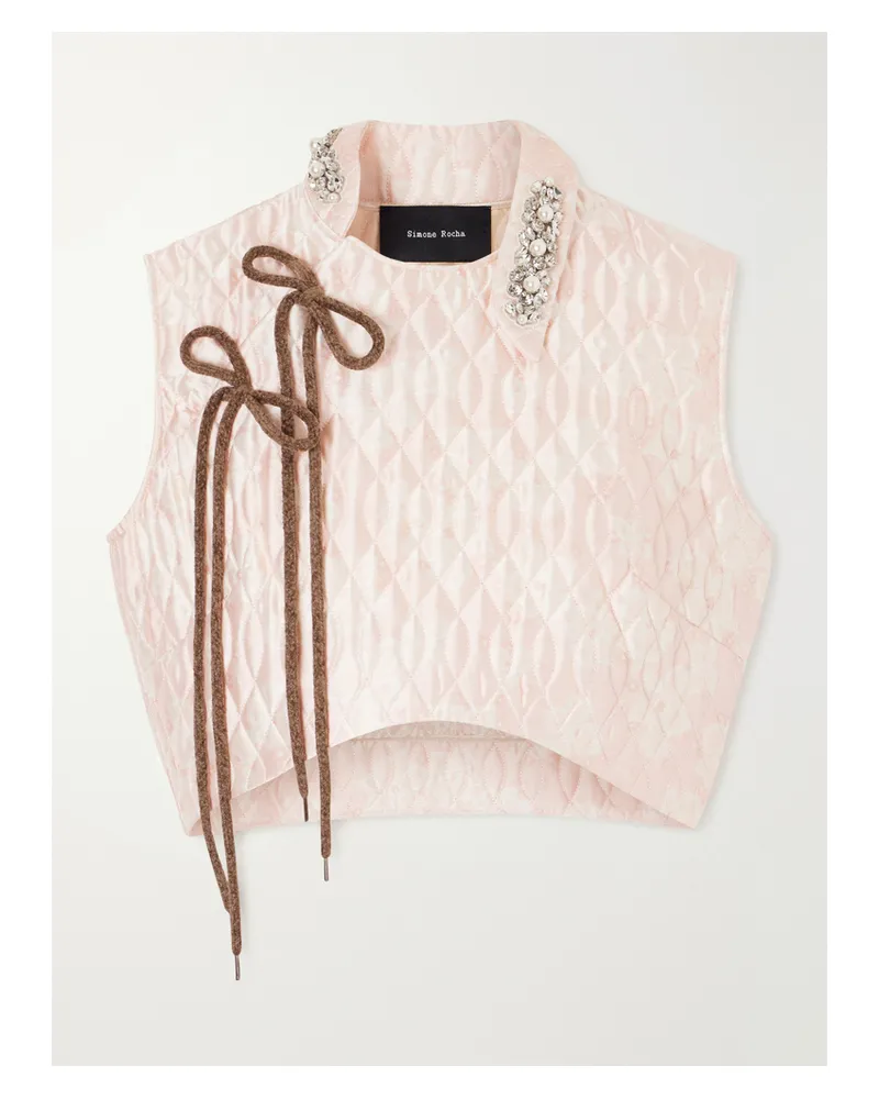 Simone Rocha Quilted Offset Fragment Collar Top - Pink Pink
